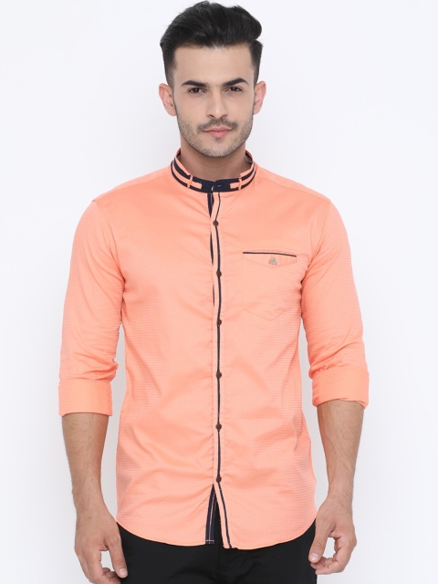 

SHOWOFF Men Orange Slim Fit Solid Casual Shirt