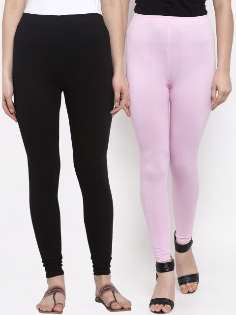 

TAG 7 Women Pack Of 3 Solid Leggings, Black