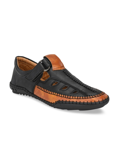 

Big Fox Men Black & Orange Fisherman Sandals