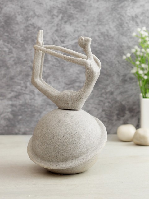 

TAYHAA Cream-Coloured Healthy Yoga Pose Figurine Showpiece