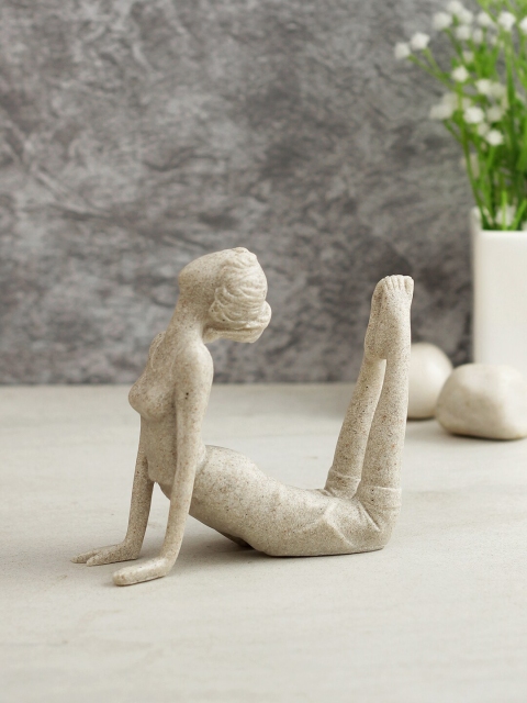 

TAYHAA Cream-Coloured Healthy Yoga Pose Figurine Showpiece
