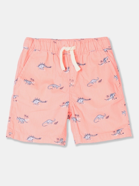 

The Childrens Place Boys Peach-Coloured Printed Regular Shorts
