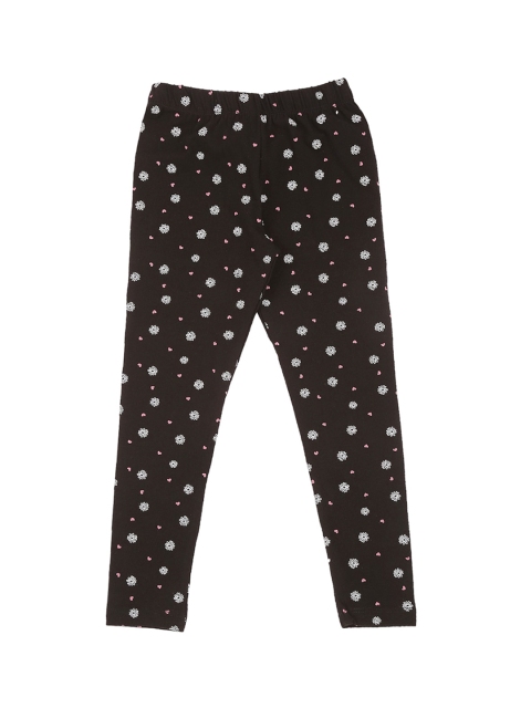 

Pantaloons Junior Girls Black & White Printed Ankle-Length Leggings