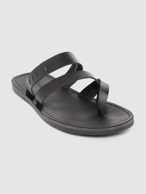 

Mast & Harbour Men Black One Toe Comfort Sandals