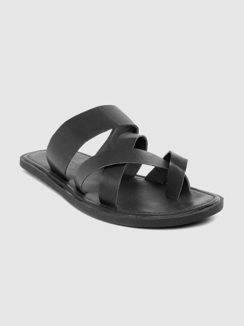 

Roadster Men Black One Toe Comfort Sandals