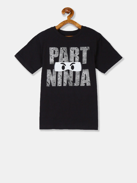 

The Childrens Place Boys Black Printed Round Neck T-shirt