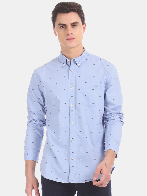 

Aeropostale Men Blue Regular Fit Printed Casual Shirt