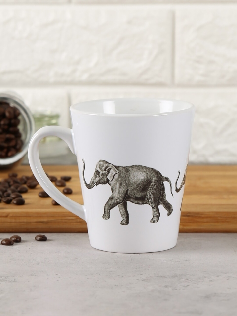 

India Circus by Krsnaa Mehta White & Black Stanced Mastodon Coffee Mug