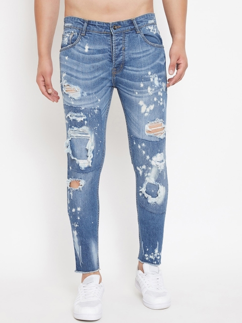 

FUGAZEE Men Blue Skinny Fit Mid-Rise Highly Distressed Stretchable Jeans