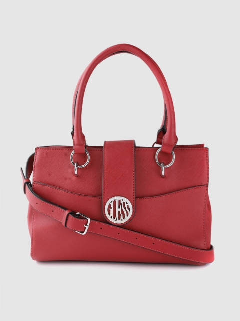 

GUESS Red Solid Handheld Bag with Detachable Sling Strap