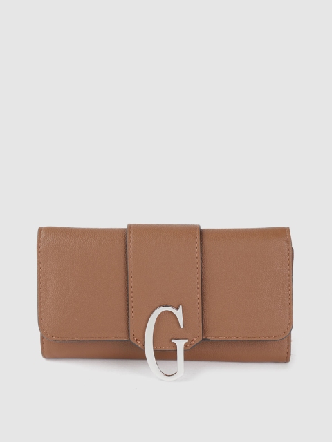 

GUESS Women Brown Solid Three Fold Wallet