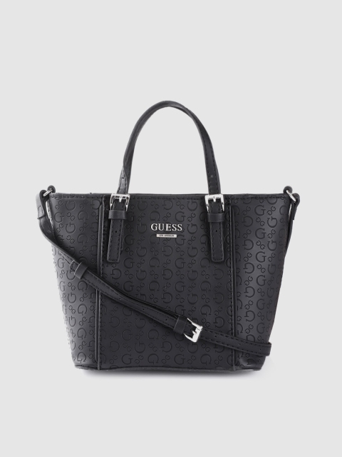 

GUESS Women Black Textured Handheld Bag