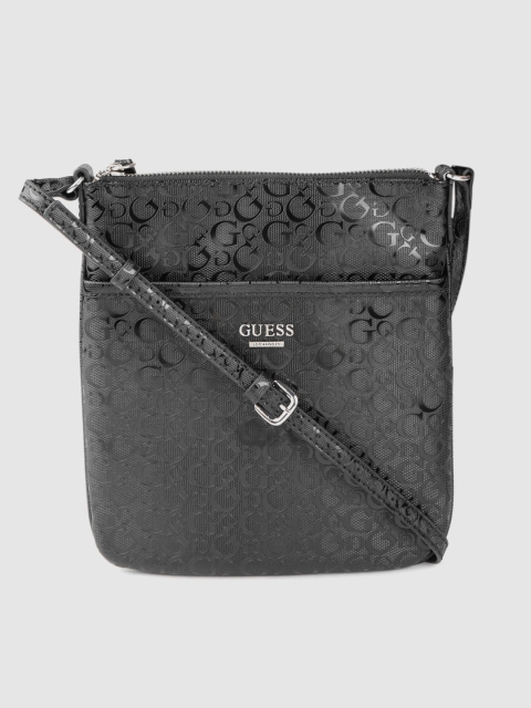 

GUESS Black Brand Logo Textured Sling Bag
