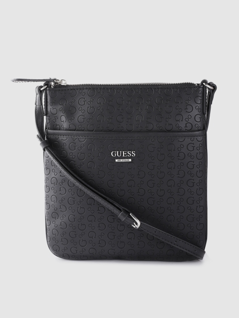 

GUESS Women Black Textured Sling Bag