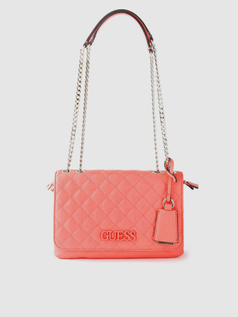 

GUESS Coral Orange Quilted Shoulder Bag