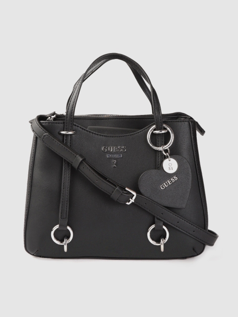 

GUESS Black Solid Handheld Bag