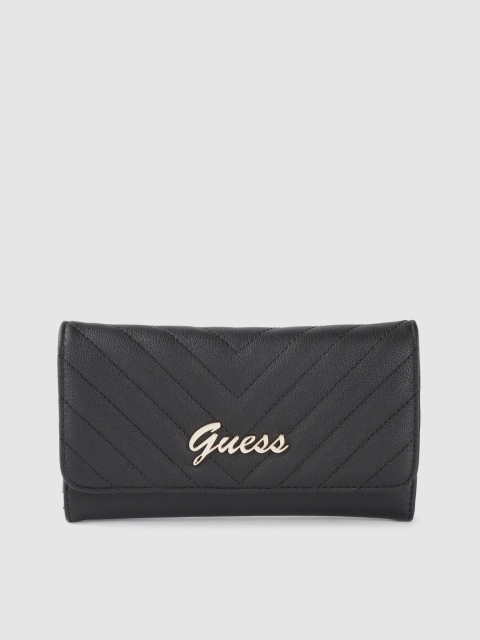 

GUESS Women Black Quilted Three Fold Wallet