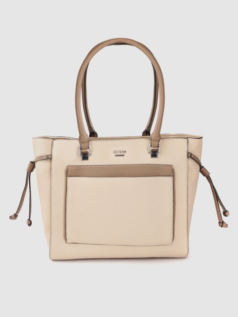 

GUESS Beige Solid Shoulder Bag
