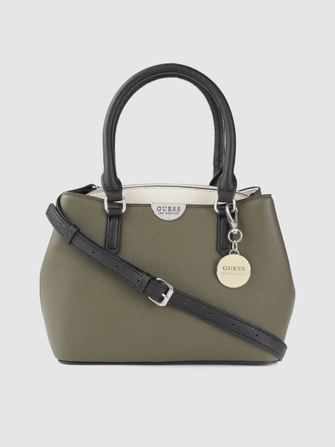 

GUESS Women Olive Green Solid Handheld Bag