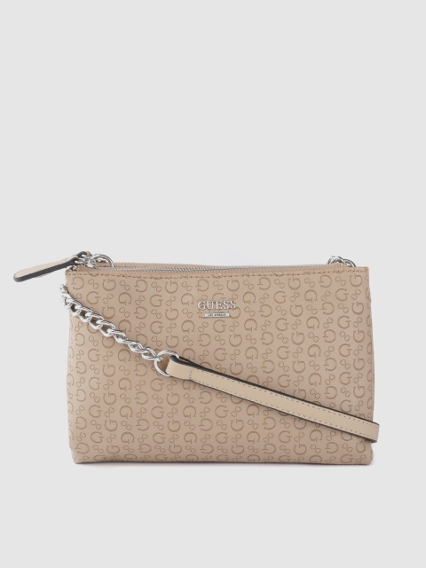 

GUESS Brown Brand Logo Textured Sling Bag