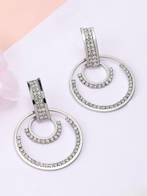 

TOKYO TALKIES X rubans FASHION ACCESSORIES Silver-Plated Circular Drop Earrings