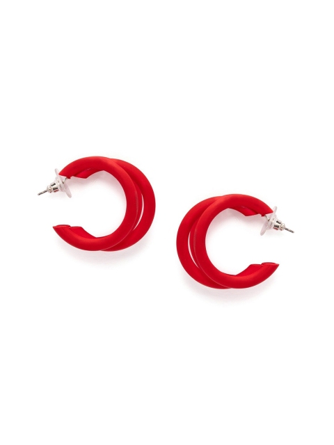 

TOKYO TALKIES X rubans FASHION ACCESSORIES Red Circular Half Hoop Earrings