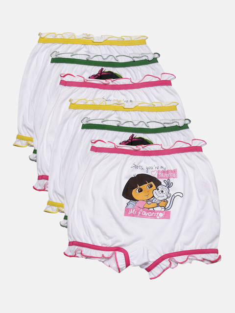

Red Rose Girls Pack of 6 White Printed Boy Shorts BLOOMER-226-20