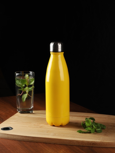 

INCRIZMA Unisex Yellow Solid Leak Proof Stainless Steel Water Bottle