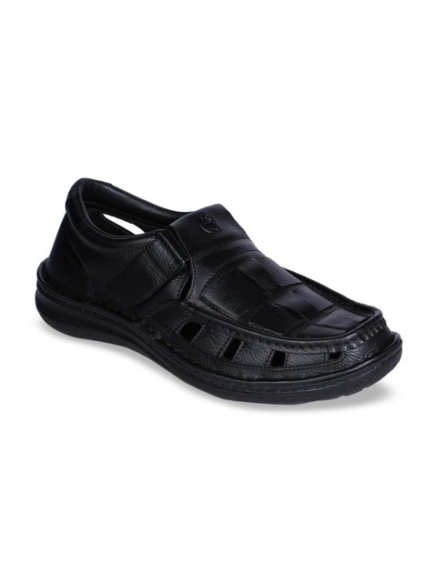 

Liberty Men Black Leather Comfort Sandals