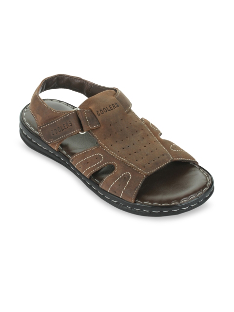 

Liberty Men Brown Solid Leather Comfort Sandals