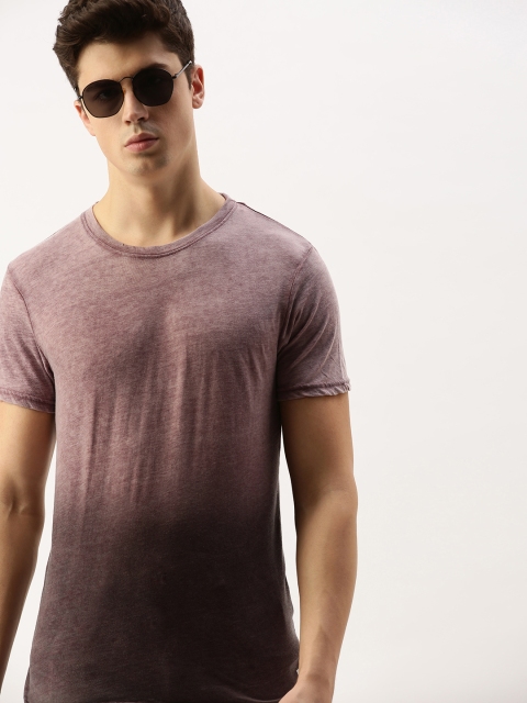 

SINGLE Men Purple Ombre Dyed Round Neck T-shirt