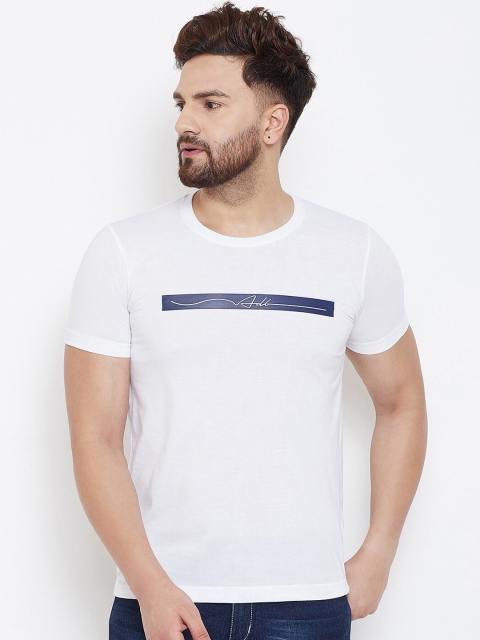 

Adobe Men White Solid Round Neck T-shirt