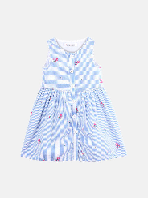 

Beebay Girls Blue & White Striped A-Line Dress