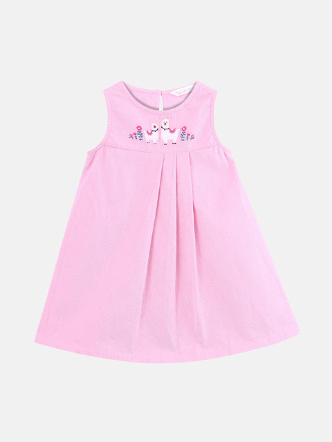 

Beebay Girls Pink Solid A-Line Dress