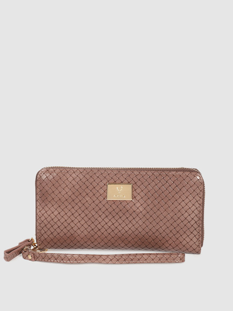 

Allen Solly Women Dusty Pink Textured Zip Around Wallet