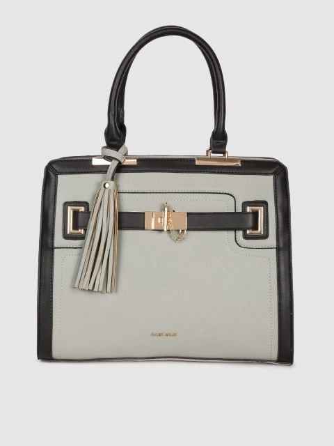 

Allen Solly Grey & Black Colourblocked Handheld Bag