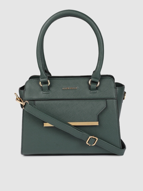 

Allen Solly Teal Green Solid Handheld Bag