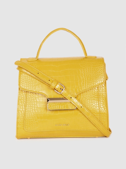 

Allen Solly Women Yellow Textured Satchel