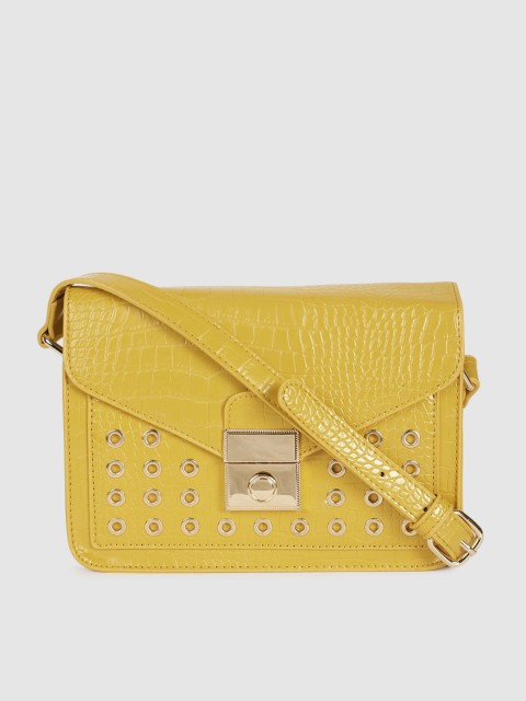 

Allen Solly Yellow Textured Sling Bag