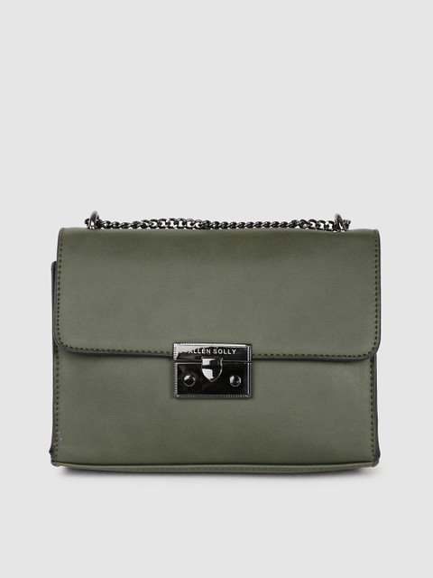 

Allen Solly Olive Green Solid Sling Bag