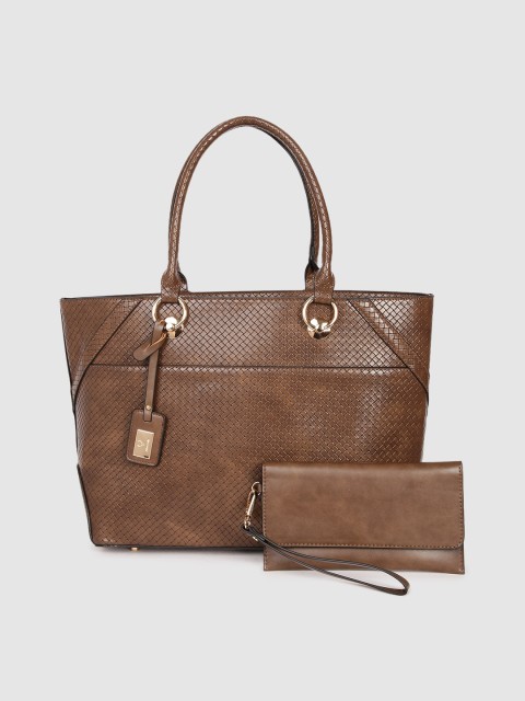 

Allen Solly Brown Textured Shoulder Bag & Pouch
