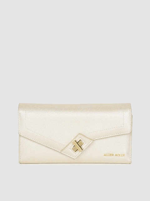 

Allen Solly Women Cream-Coloured Solid Three Fold Wallet