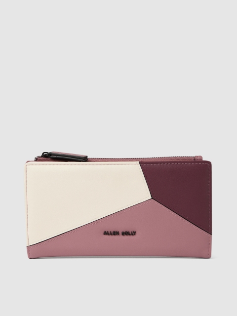 

Allen Solly Women Pink & White Colourblocked Two Fold Wallet