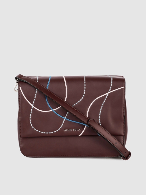 

Allen Solly Burgundy Embroidered Sling Bag