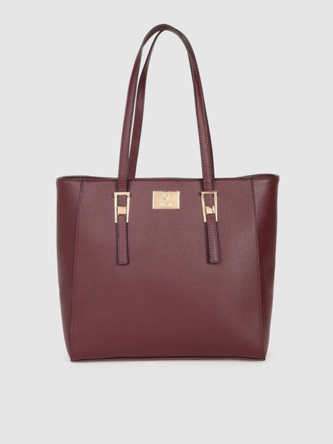 

Allen Solly Burgundy Solid Handheld Bag