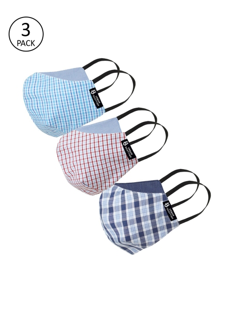 

URBAN SCOTTISH Unisex 3Pcs 3Ply Protective Outdoor Face Masks, Blue
