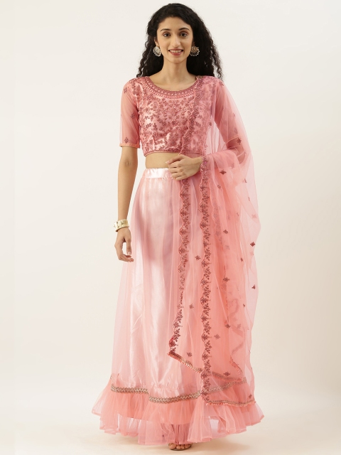 

Tikhi Imli Coral Embellished Unstitched Lehenga & Blouse with Dupatta