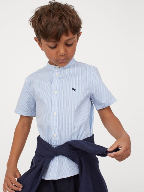 

H&M Boys Blue Striped Seersucker Shirt
