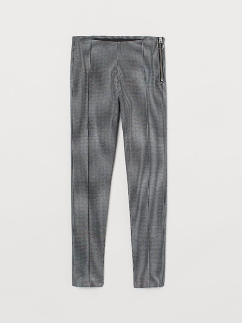 

H&M Girls Black Printed Crease-Front Leggings