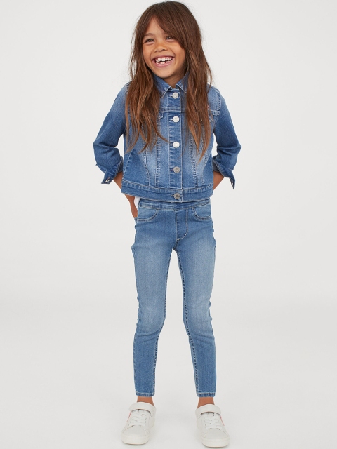 

H&M Girls Blue Solid Denim Leggings